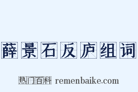 薛景石反庐组词是什么意思的图片